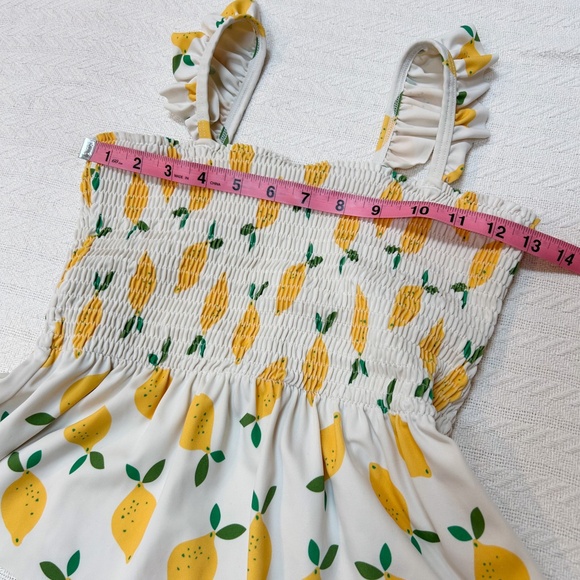 HANNA ANDERSSON Lemon smocked swim top tank peplum sz US 12 / 150cm - Picture 7 of 12